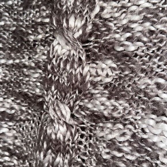 Ladies Size M Absinthe Heathered Brown Mock Neck Braid Ribbed Knit Sweater - Picture 9 of 9